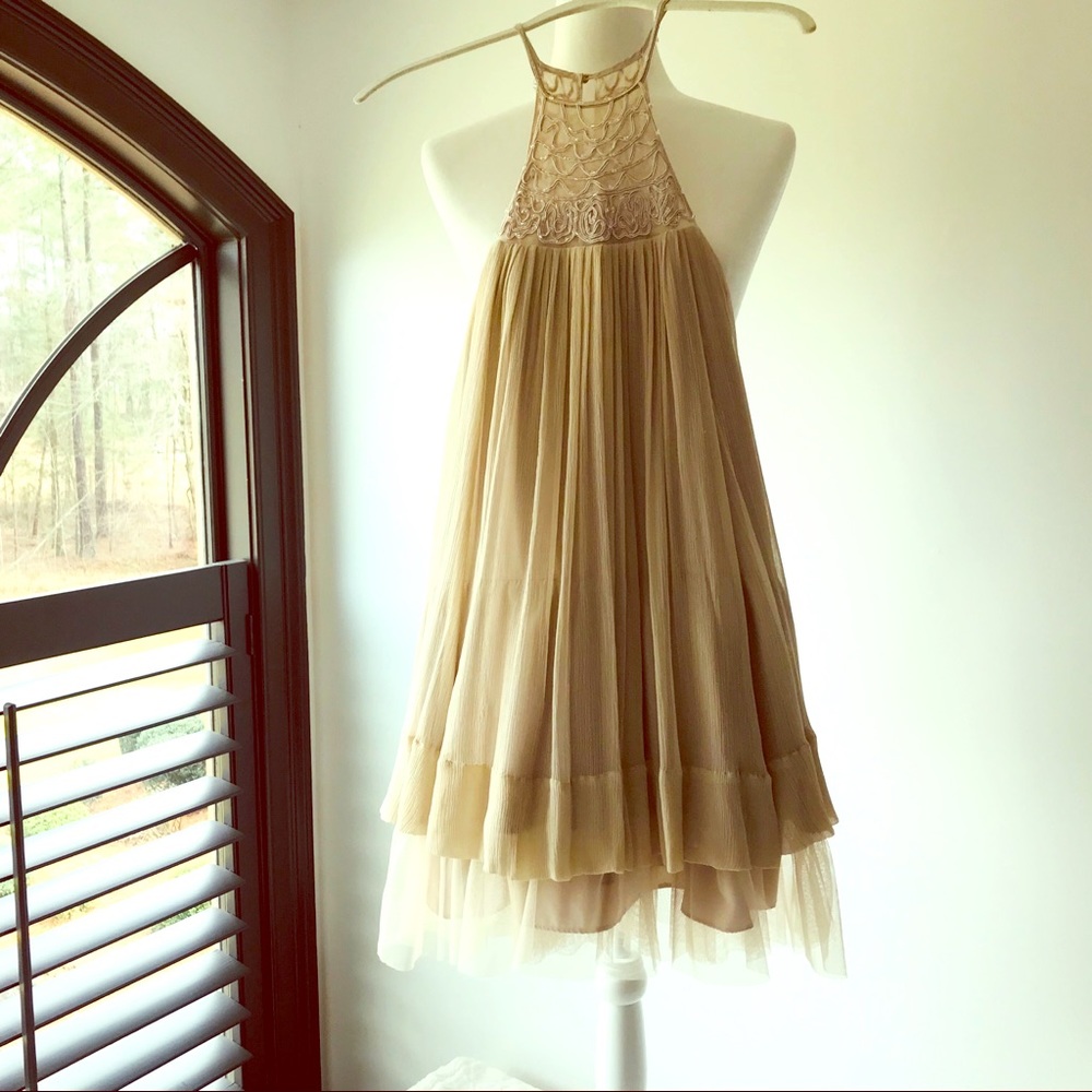 BCBG Cream Sequin Prom Dress or Cocktail Dress